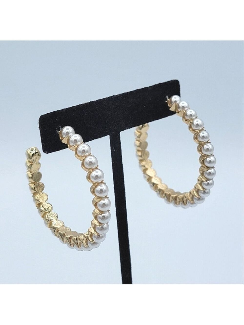 BaubleBar Pearl Hoop Earrings NEW #2269